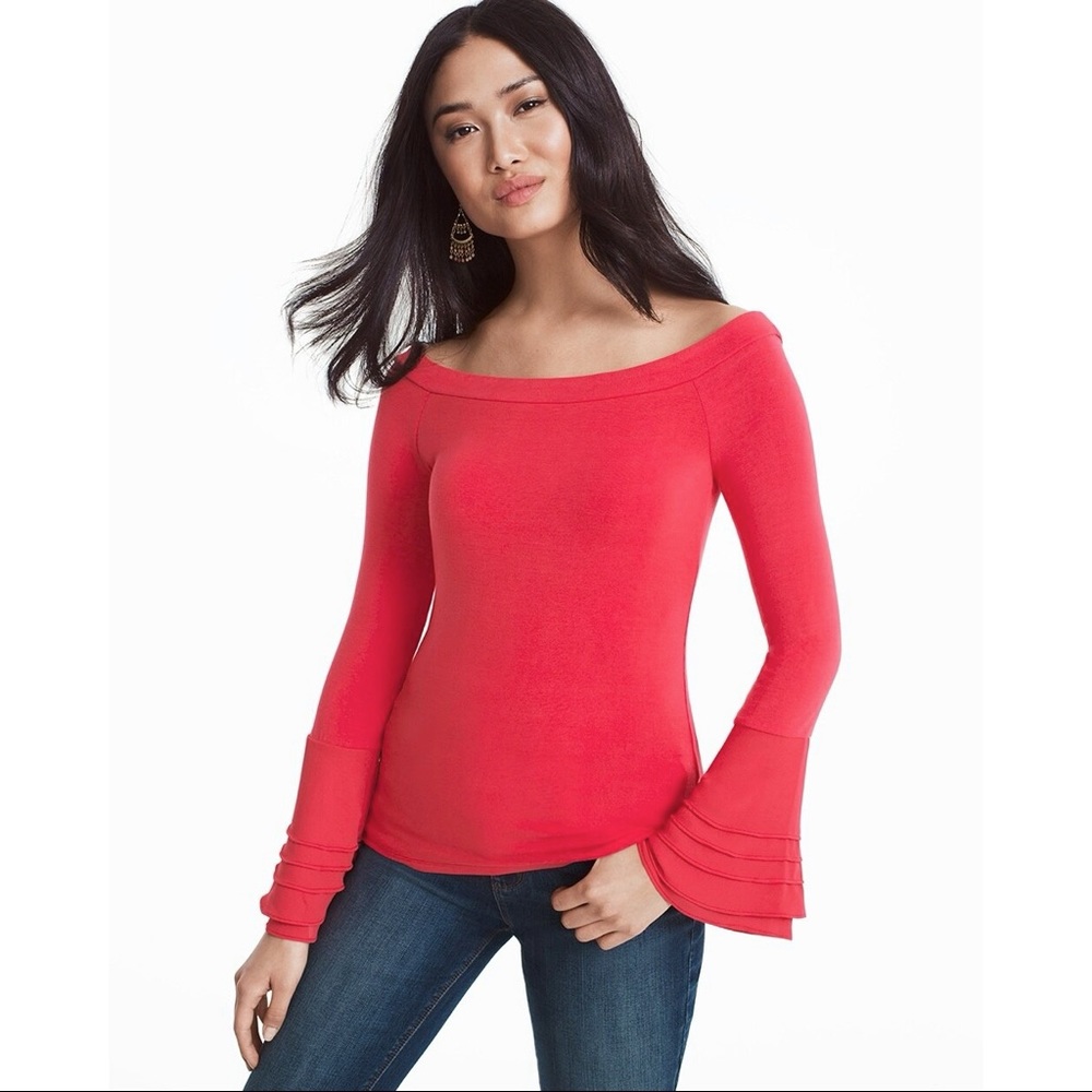 WHBM At The Shoulder Fitted Bell-Sleeve Top